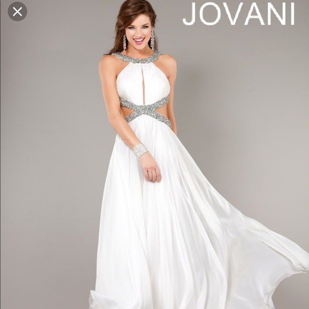 Jovani Prom Dress White Size 8